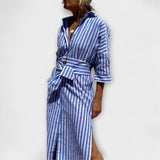 Jill | Elegant Striped Shirt Dress