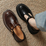 Vintage Lug-Sole Leather T-Bar Shoes