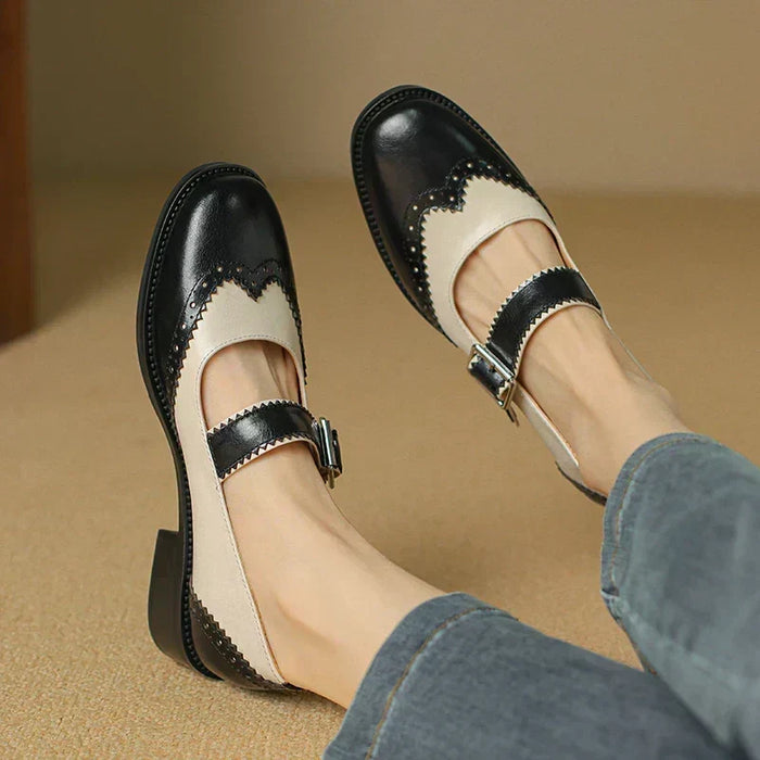 Two-Tone Wingtip Mary Janes