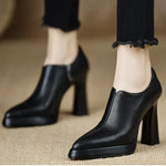 Low Leather Heeled Ankle Boots
