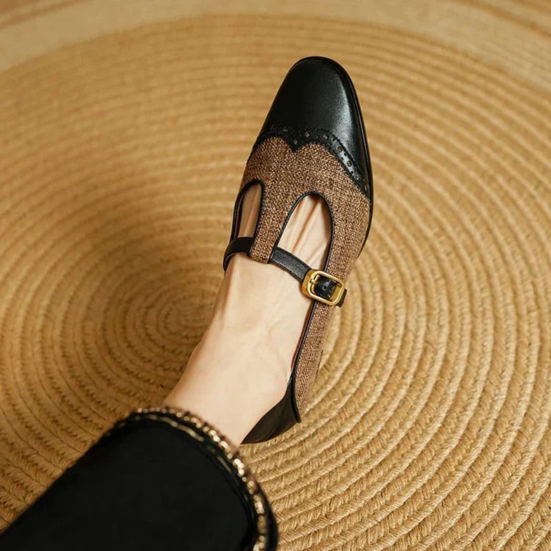 Vintage Two-Tone Buckle Mary Janes