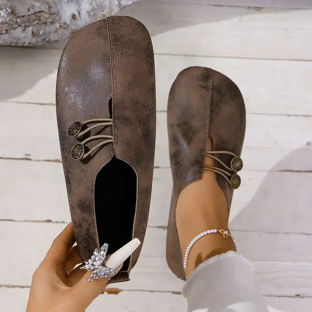 Charlee | Soft Suede Women's Orthopedic Loafers Brown, photo studio