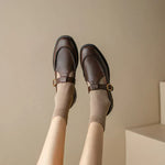 Retro Wide-Strap Leather Mary Janes