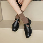 Retro Wide-Strap Leather Mary Janes