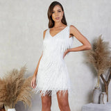 Millicent | Fringed V-Neck Cocktail Dress