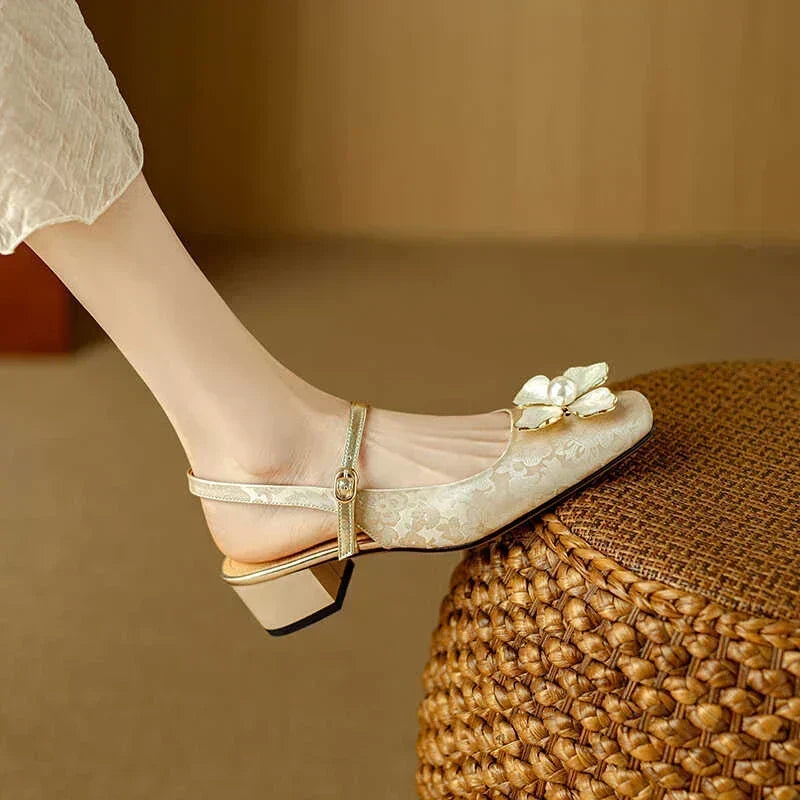 Slingback Flower Mary Janes
