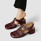 Orthopaedic Mary Jane Shoes in Burgundy Leather, T-Bar