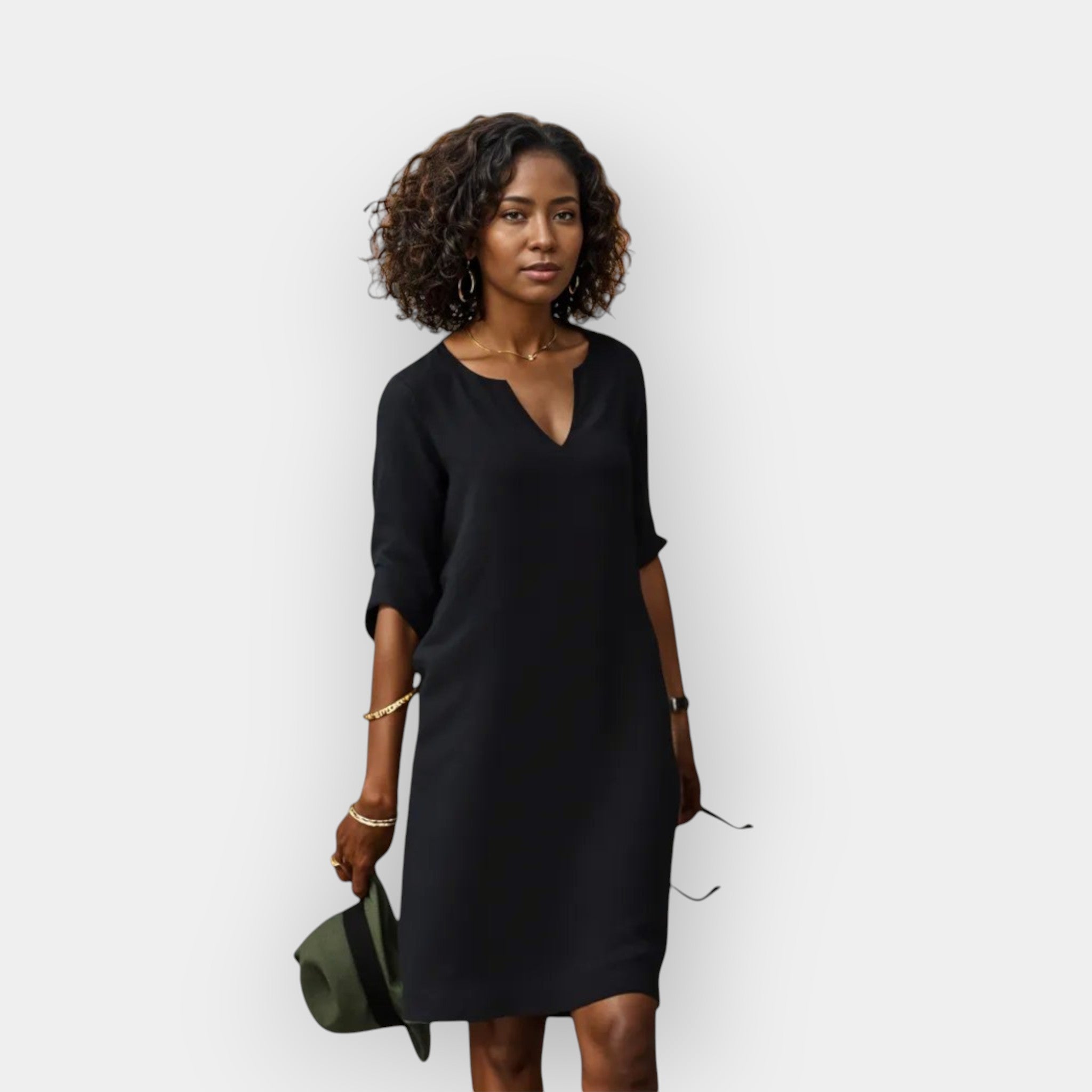 Light Summer Dress Black, photo studio