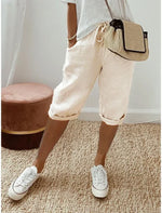 Aleah | Knee-Length Drawstring Pants with Rolled Cuffs