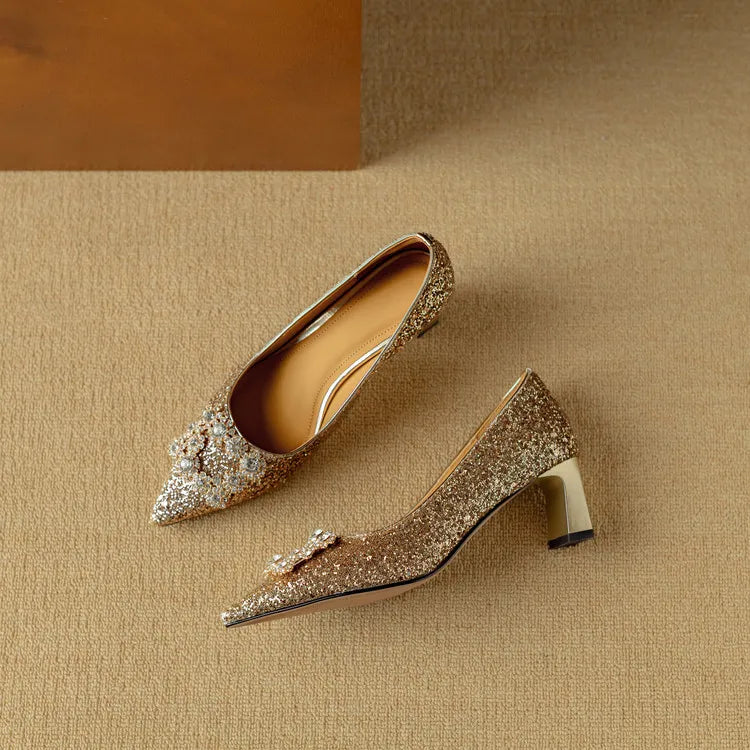 Glitter Jewel Pumps