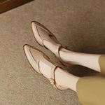 Two-Tone Buckle Leather Mary Janes