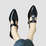 Orthopaedic Mary Jane Shoes in Cream Leather, Block Heel
