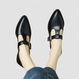 Orthopaedic Mary Jane Shoes in Cream Leather, Block Heel