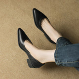 Low-Heel Leather Ballet Flats