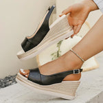 Nia | Espadrille Wedge Sandals with a Slingback Strap