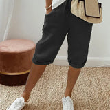 Aleah | Knee-Length Drawstring Pants with Rolled Cuffs