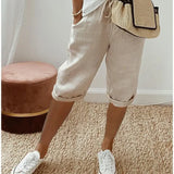 Aleah | Knee-Length Drawstring Pants with Rolled Cuffs