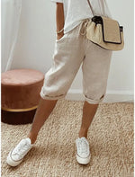 Aleah | Knee-Length Drawstring Pants with Rolled Cuffs