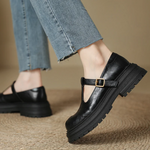 Vintage Lug-Sole Leather T-Bar Shoes