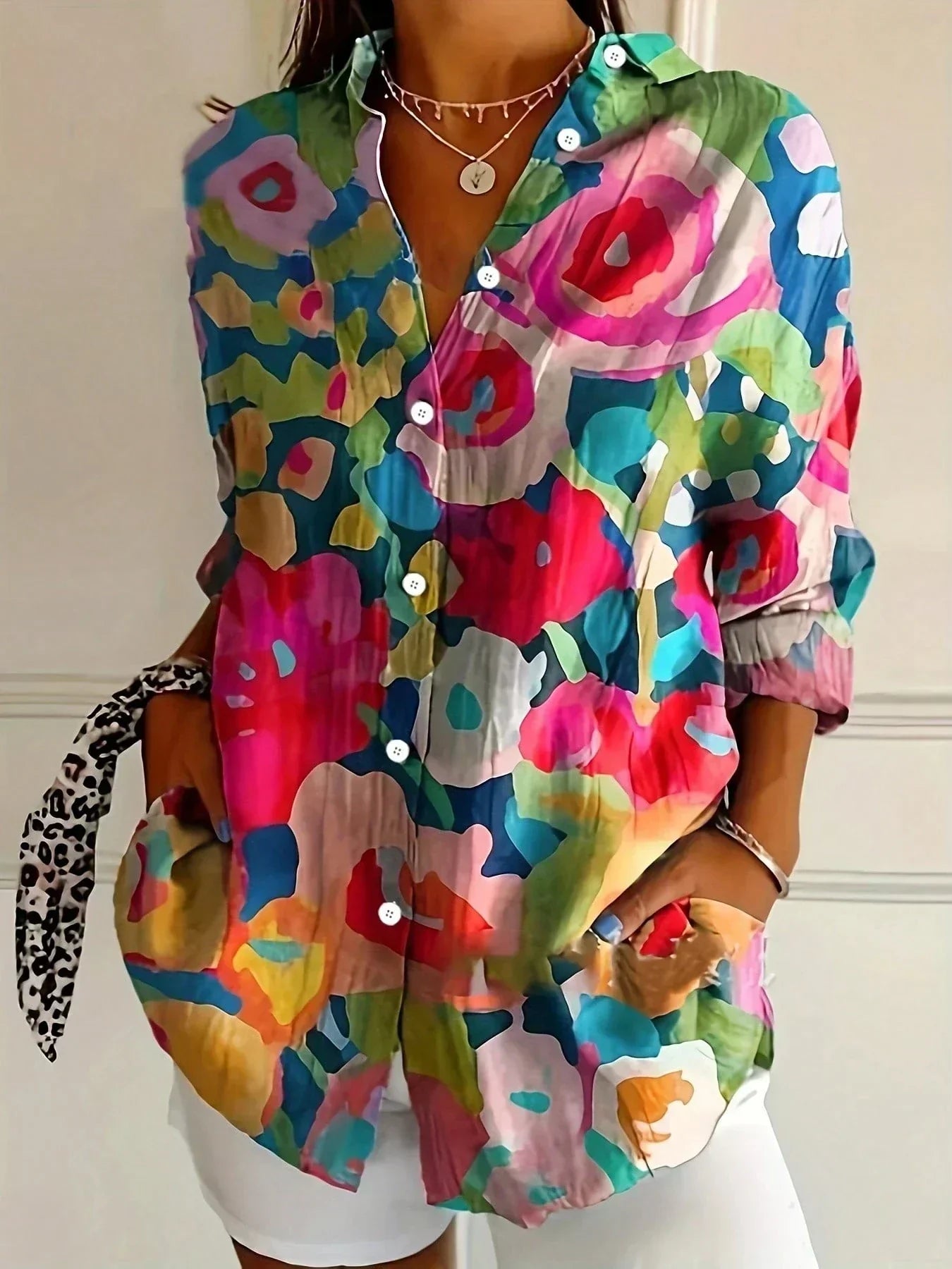 Rowena | Colourful Print Blouse Mix, studio photo