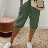 Aleah | Knee-Length Drawstring Pants with Rolled Cuffs