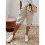 Aleah | Knee-Length Drawstring Pants with Rolled Cuffs