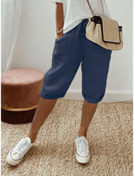 Aleah | Knee-Length Drawstring Pants with Rolled Cuffs