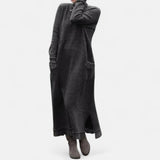 Clancy | Long Knit High-Neck Dress with Pockets