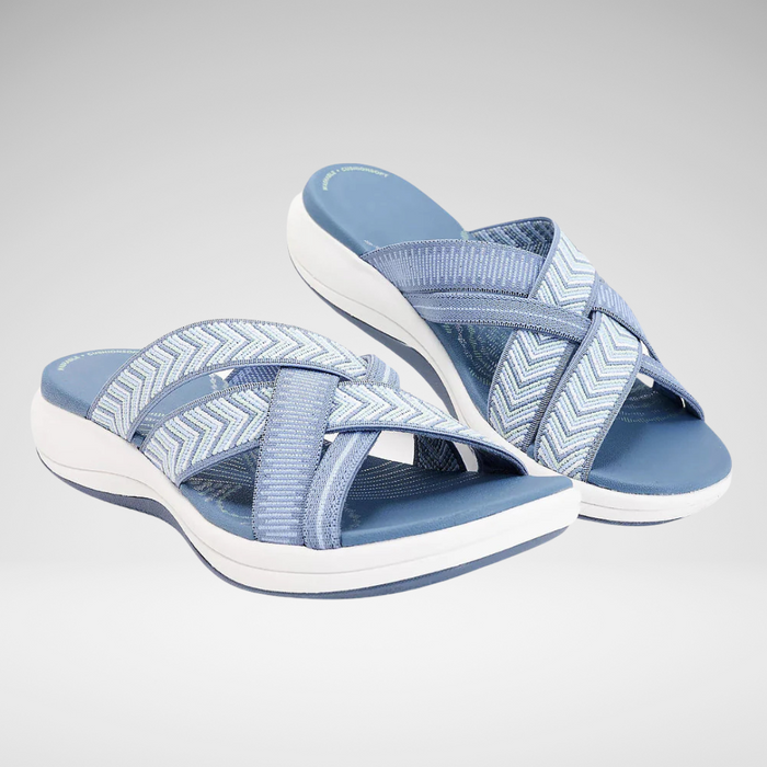 Belinda | Crossover Slide Sandals with a Cushioned Footbed