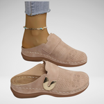 Caprielle | Backless Wedge Clogs with a Perforated Upper