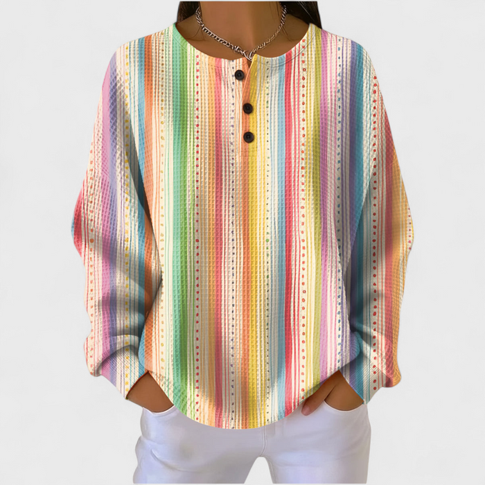 Pastel Stripe Waffle Jumper