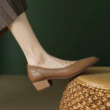 Low-Heel Leather Ballet Flats