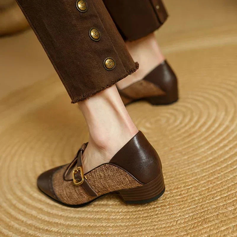 Vintage Two-Tone Buckle Mary Janes