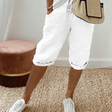 Aleah | Knee-Length Drawstring Pants with Rolled Cuffs