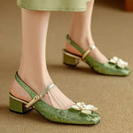 Slingback Flower Mary Janes