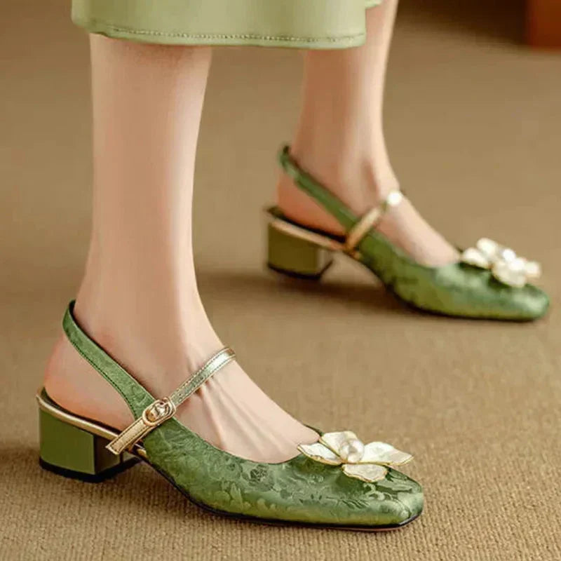 Slingback Flower Mary Janes
