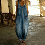 Denim-Look Soft Cotton Overalls