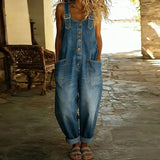 Denim-Look Soft Cotton Overalls
