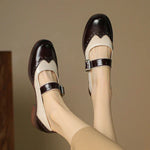 Two-Tone Wingtip Mary Janes