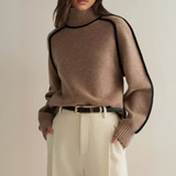 Black Outlined Turtleneck Jumper