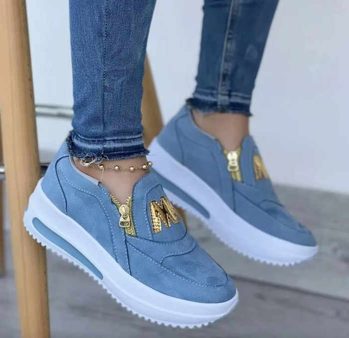 Eilidh | Platform Slip-On Sneakers with a Zip Detail