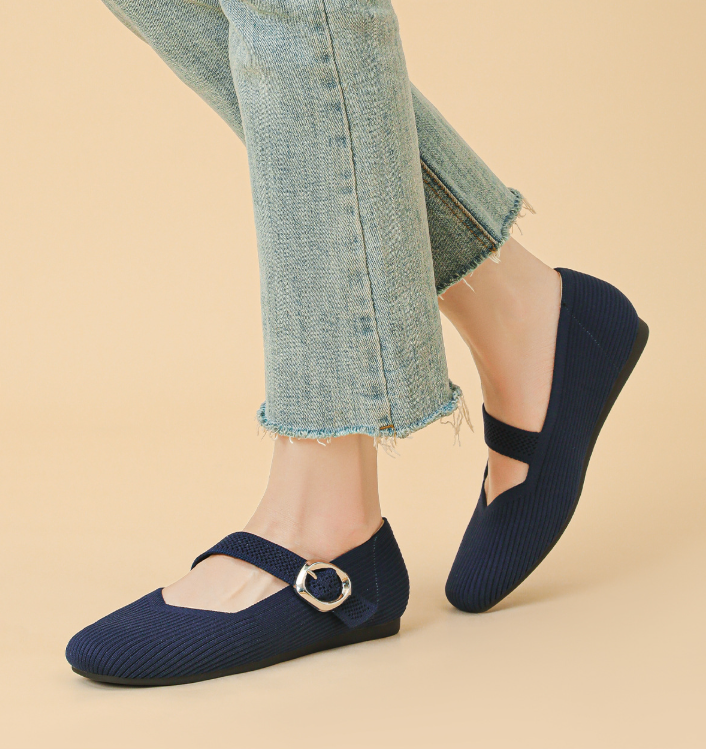 Eliza WideStep Comfort Flats Purple, photo studio