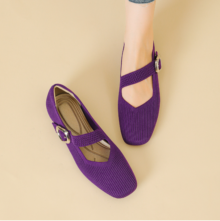 Eliza WideStep Comfort Flats Purple, photo studio