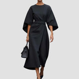 Mirabel | Belted Lantern Sleeve Dress
