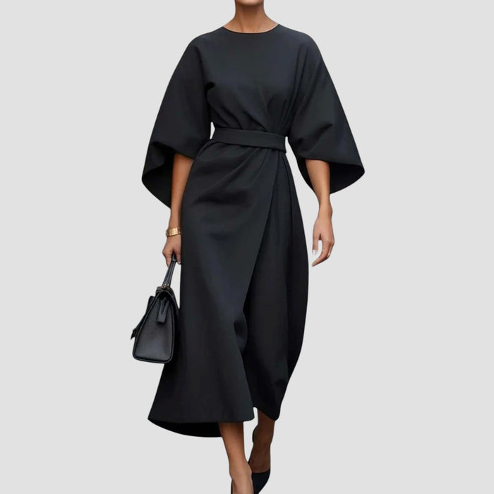 Mirabel | Belted Lantern Sleeve Dress