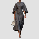 Mirabel | Belted Lantern Sleeve Dress