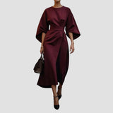 Mirabel | Belted Lantern Sleeve Dress