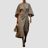 Mirabel | Belted Lantern Sleeve Dress