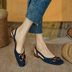 Brenna | Orthopaedic Slingback Flats with a Buckle Detail