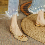 Brenna | Orthopaedic Slingback Flats with a Buckle Detail
